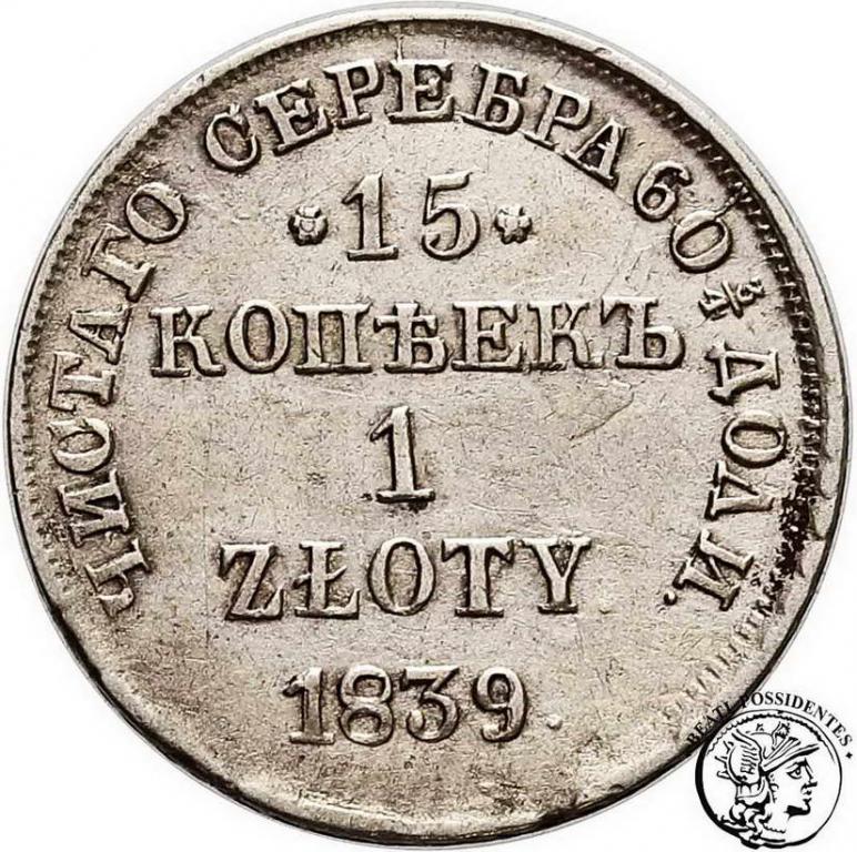 Polska 1 złoty 1839 NG st. 3