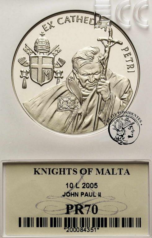 Malta 10 Lirów 2005 Jan Paweł II GCN PR70