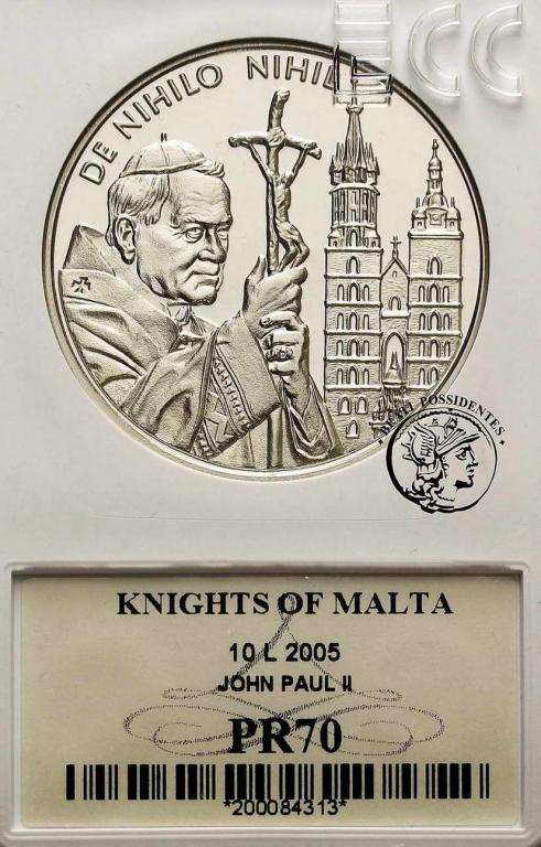 Malta 100 Lirów 2005 Jan Paweł II GCN PR70