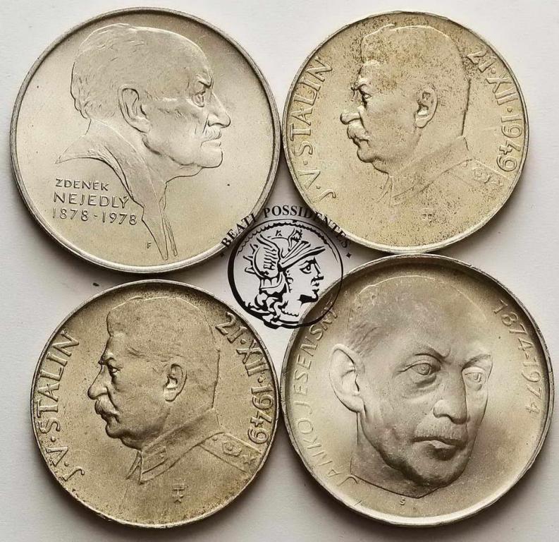 Czechosłowacja monety srebrne lot 4 szt. st. 1/2