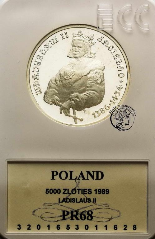 PRL 5000 złotych 1989 W Jagiełło półp GCN PR68
