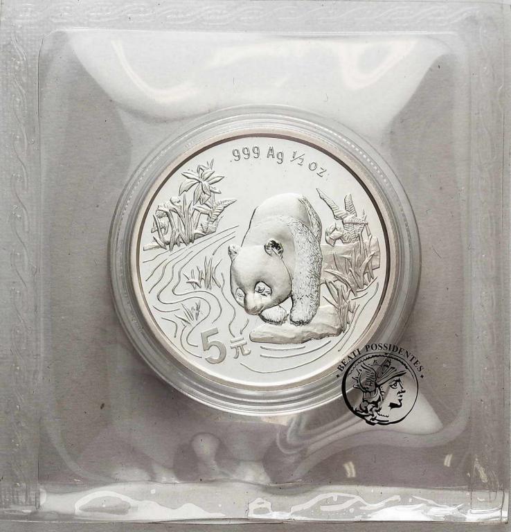 Chiny 5 Yuan 1997 1/2 uncji srebra st.L