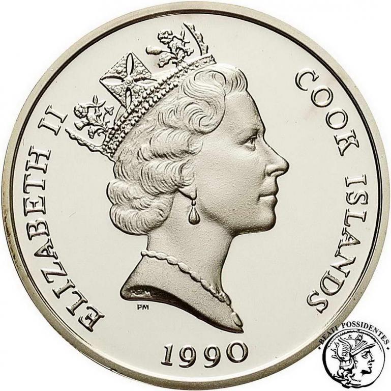 Wyspy Cooka Elżbieta II 10 Dolarów 1990 st. L
