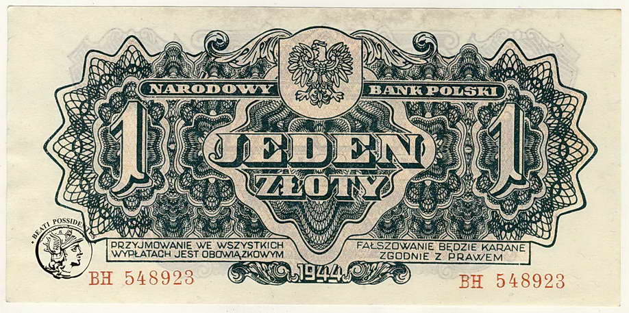 Polska 1 złoty 1944 (...owym) st. 2