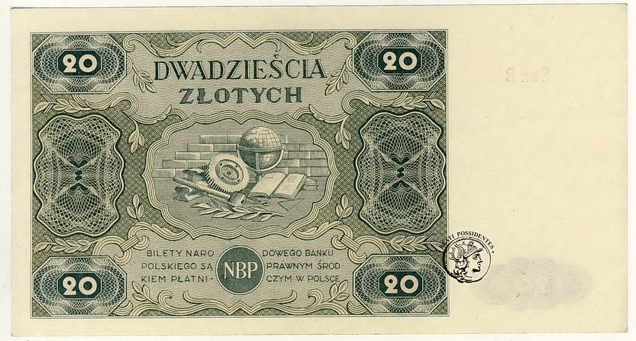 Polska 20 złotych 1947 seria B st. 1-