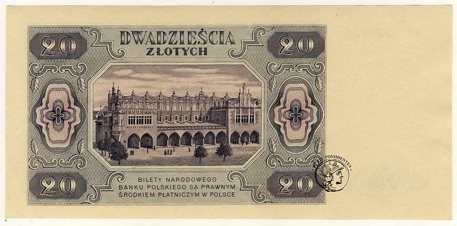 Polska 20 złotych 1948 seria BL st. 1-