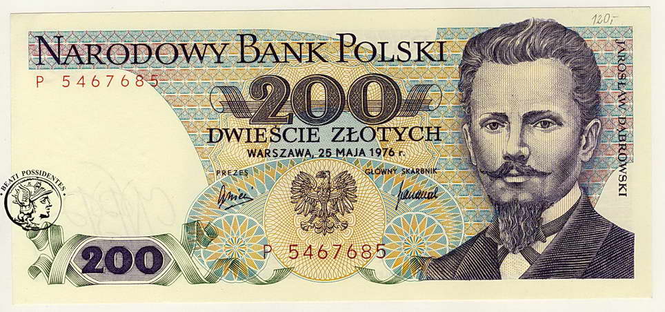 Polska 200 złotych 1976 seria P st. 1
