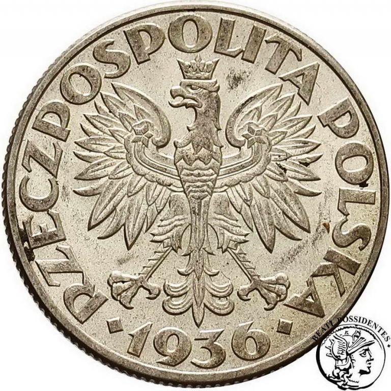 Polska II RP 2 złote 1936 żaglowiec st. 2+