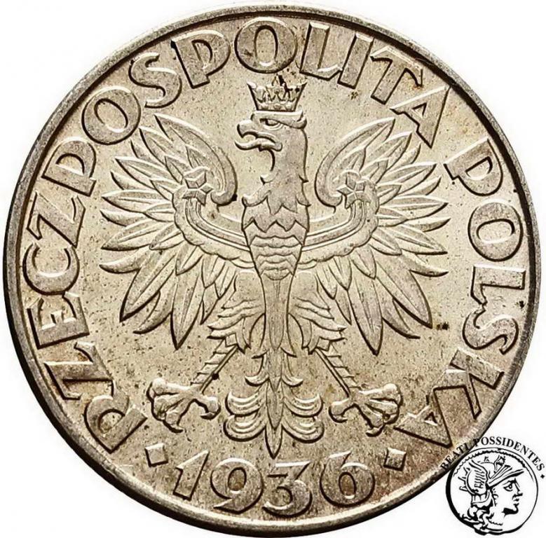 Polska II RP 2 złote 1936 żaglowiec st. 2+
