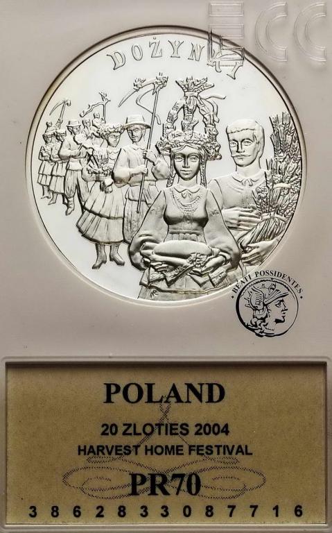 Polska III RP 20 złotych 2004 Dożynki GCN PR70