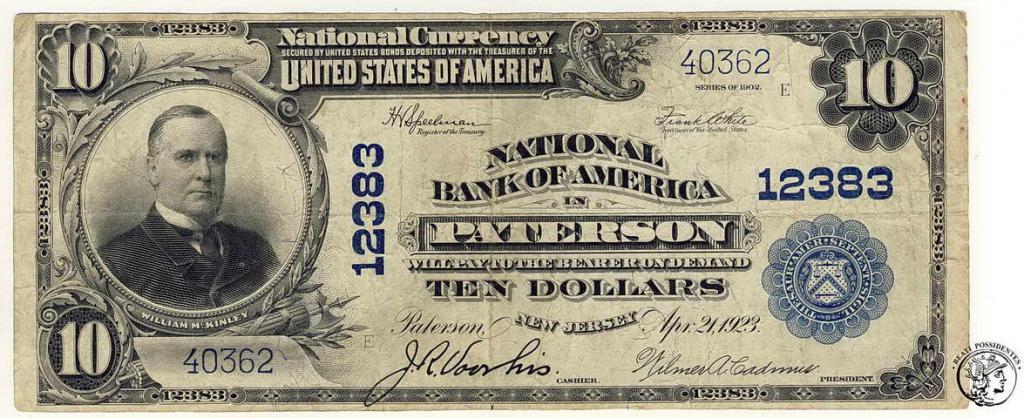 USA 10 dolarów 1923 New Jersey st.3-