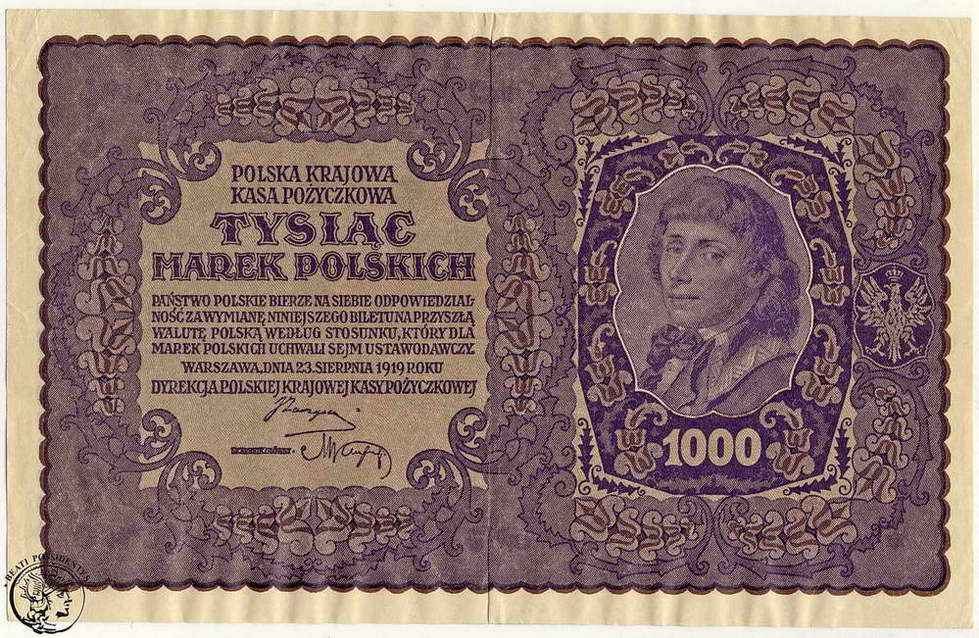 Polska 1000 Marek Polskich 1919 seria EB st.3-