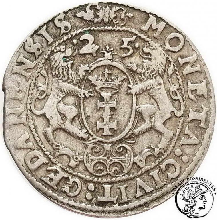 Polska Zygmunt III Waza ort 1625 Gdańsk st. 3-