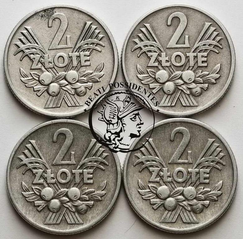 Polska zestaw 4 x 2 złote 1958 1959 st. 3-