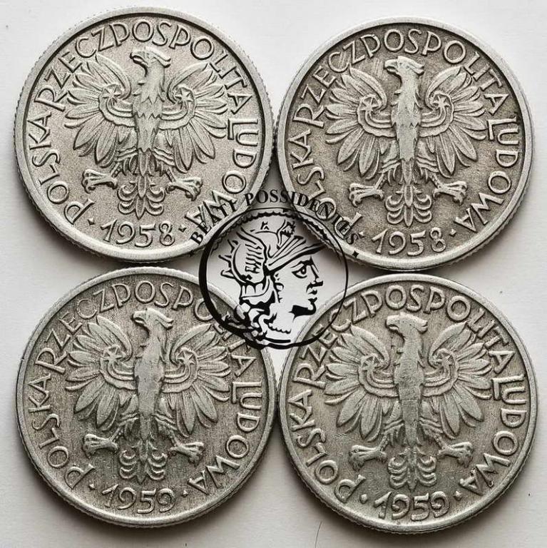 Polska zestaw 4 x 2 złote 1958 1959 st. 3-