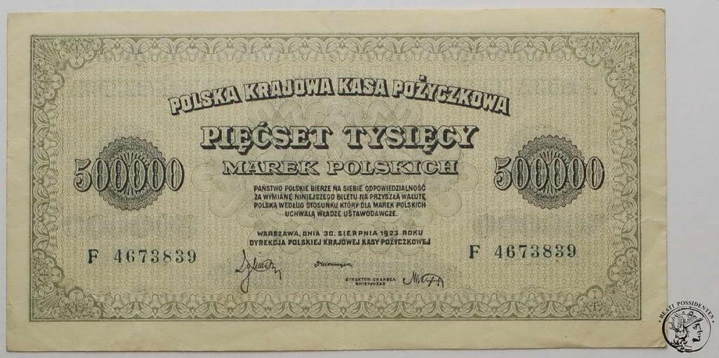 Polska 500 000 marek polskich 1923 st. 3