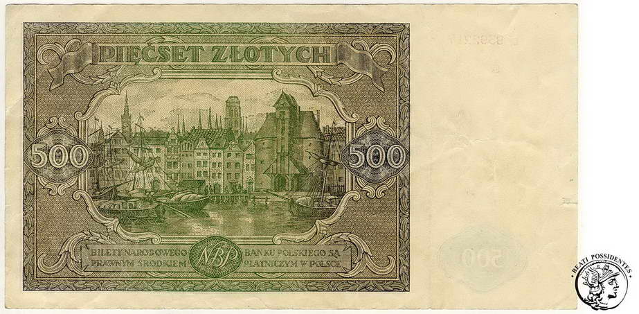 Polska 500 złotych 1946 seria L st. 3