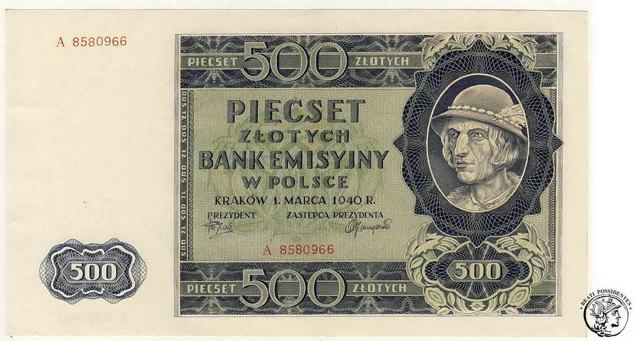 Polska 500 złotych 1940 Góral st. 2