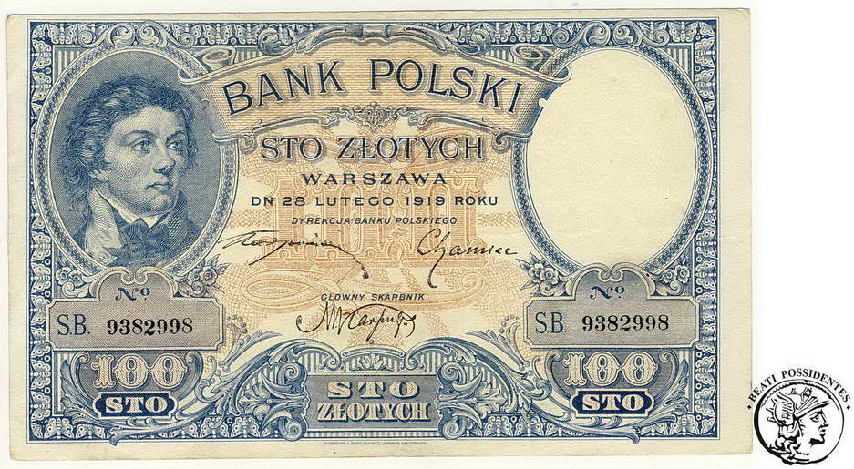 Polska 100 złotych 1919 st. 3