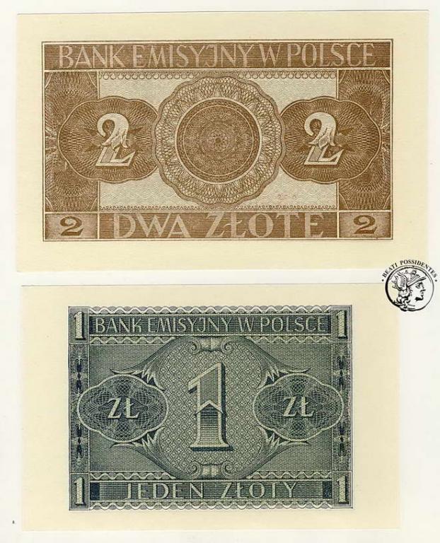Polska 1 złoty i 2 złote 1941 st. 1
