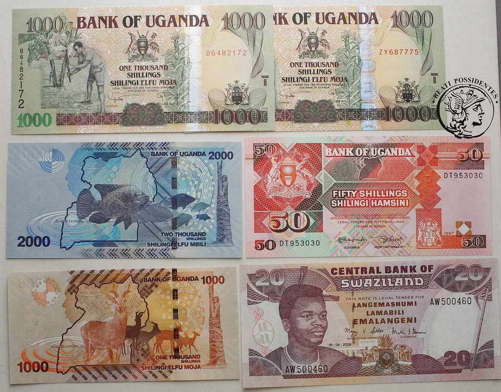 Lot banknotów Afryka różne kraje 23 szt st. 1
