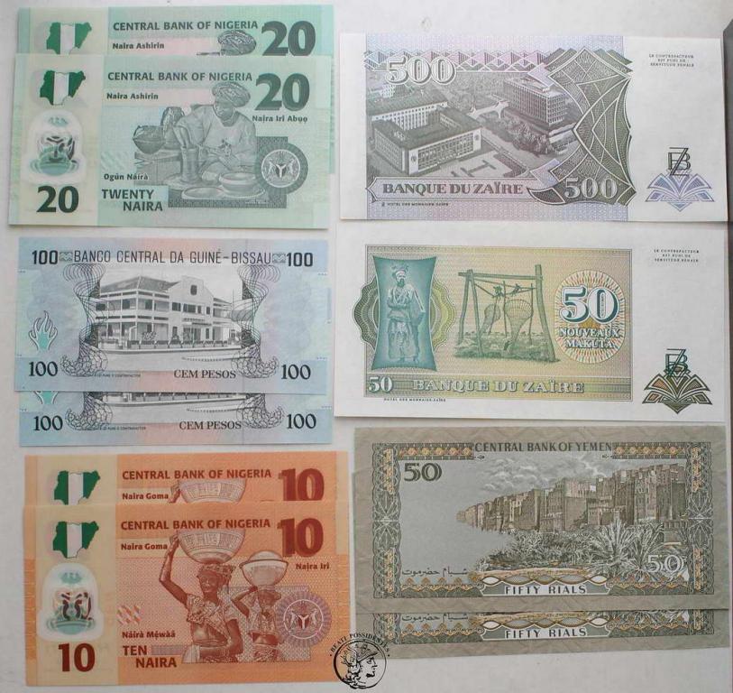 Lot banknotów Afryka różne kraje 33 szt st. 1