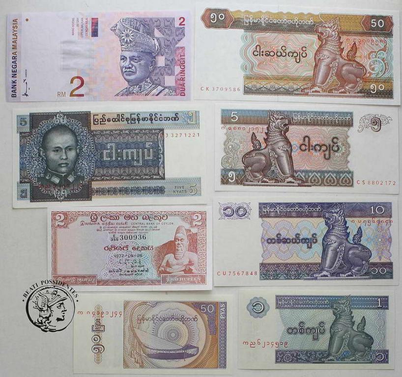 Egzotyka lot banknotów różne kraje 16 szt st. 1