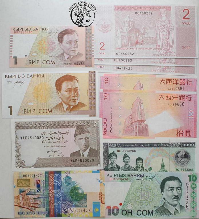Azja lot banknotów różne kraje 22 szt st. 1