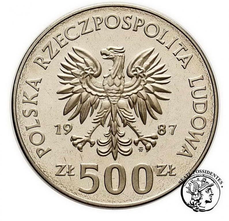 PRÓBA Nikiel 500 złotych 1987 Kazimierz Wielki stL
