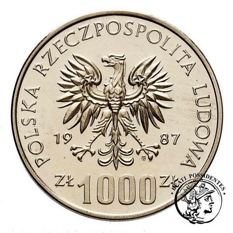 PRL PRÓBA Nikiel 1000 złotych 1987 K. Wielki  st.L