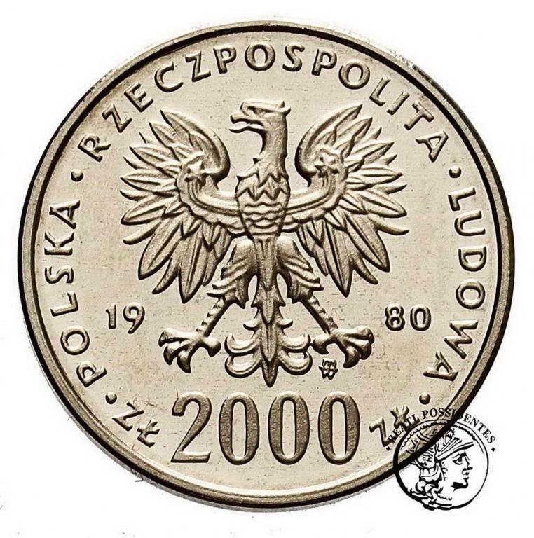 PRL PRÓBA Nikiel 2000 złotych 1980 Odnowiciel st.L