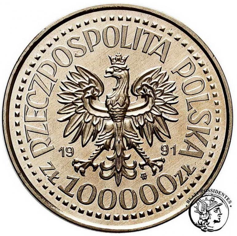 PRÓBA Nikiel 100 000 złotych 1991 Jan Paweł II stL