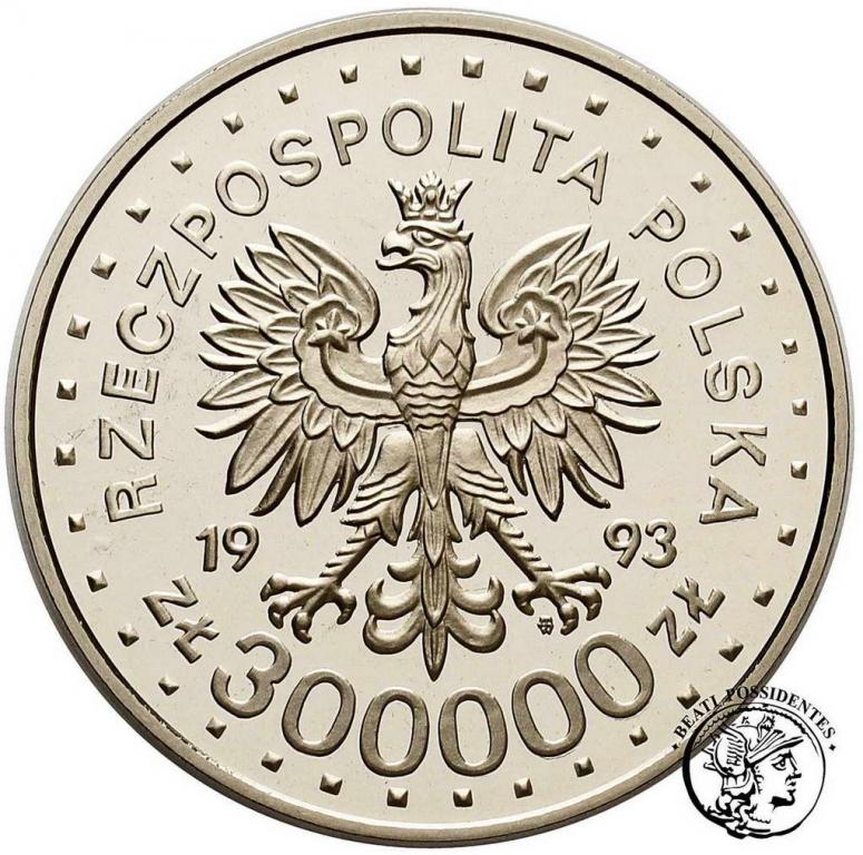PRÓBA Nikiel 300 000 złotych 1993 Zamość st. L