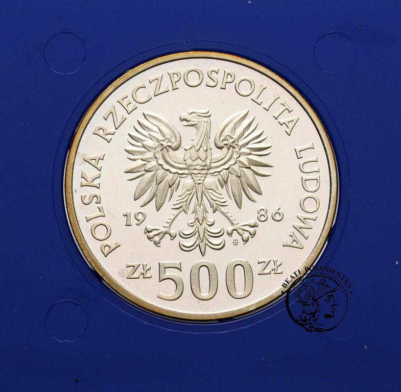 Polska PRL 500 złotych 1986 piłka Meksyk  st. L