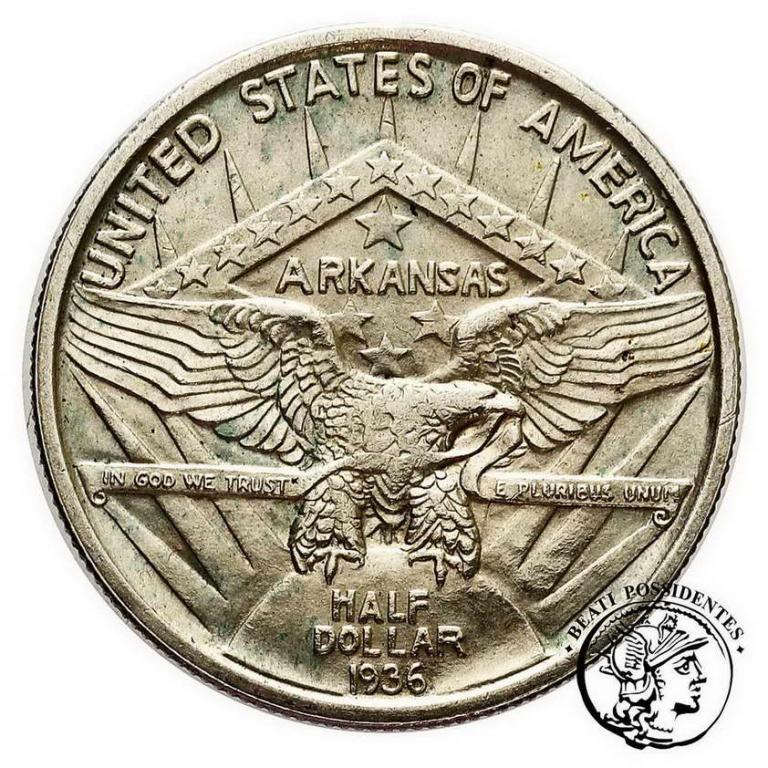 USA 1/2 dolara 1935 Arkansas Centennial st. 3+