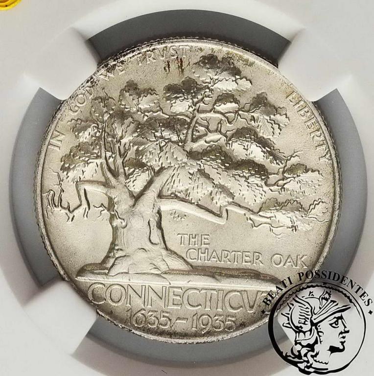 USA 1/2 dolara 1935 Connecticut (200 lat) NGC MS64
