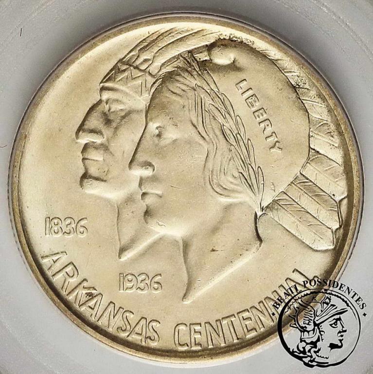 USA 1/2 dolara 1936 S Arkansas Centennial PCGS MS6