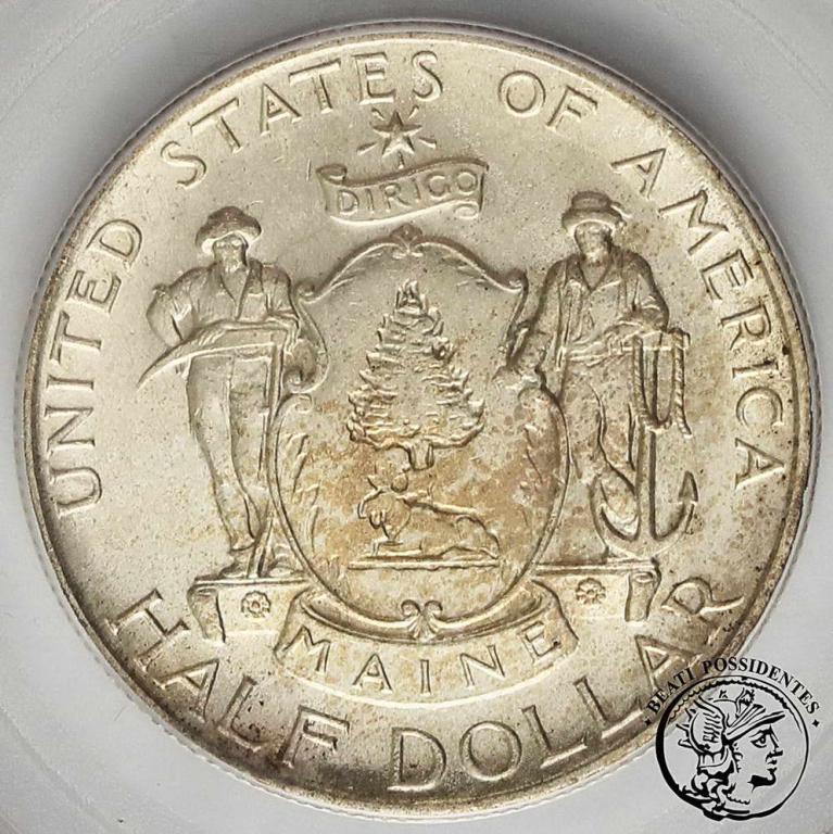 USA 1/2 dolara 1937 Arkansas Centennial ANACS MS64