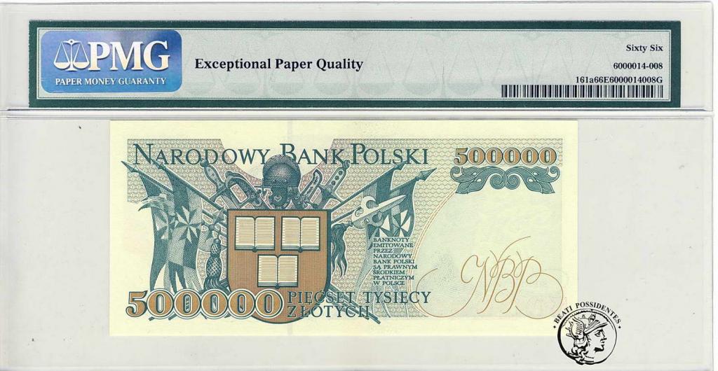 Polska 500 000 złotych 1993 seria R PMG66