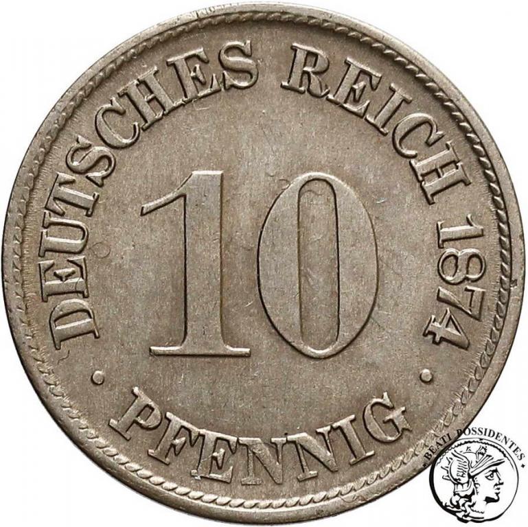 Niemcy 10 Pfennig 1874 F st. 1-