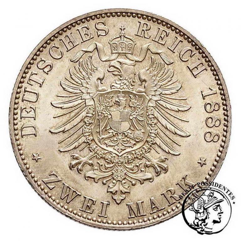 Niemcy Prusy 2 Marki 1888 A Friedrich III st.1