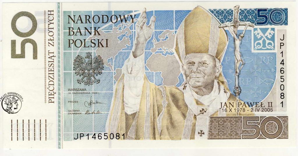 Polska 50 złotych 2005 Jan Paweł II st. 1