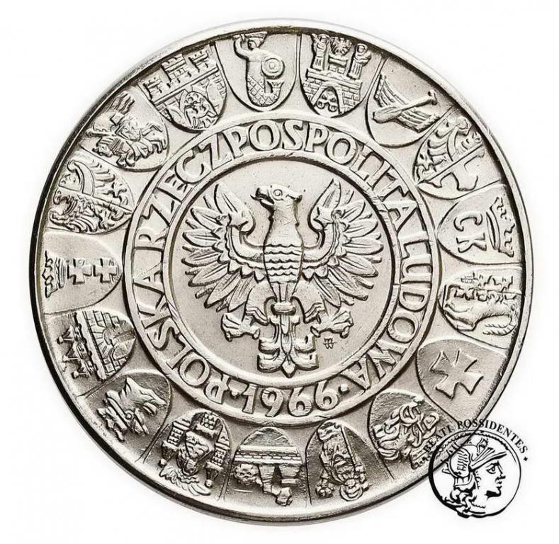 PRL 100 złotych 1966 Millenium SREBRO st. 2+