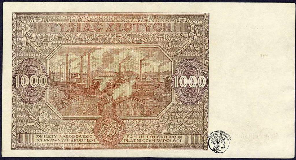 Polska 1000 złotych 1946 seria B st.3-