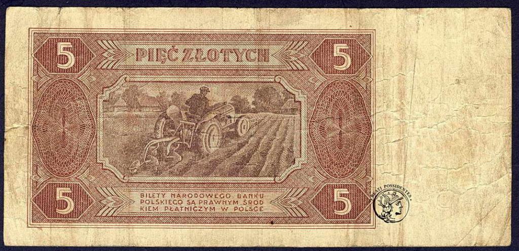 Polska 5 złotych 1948 seria C st.5