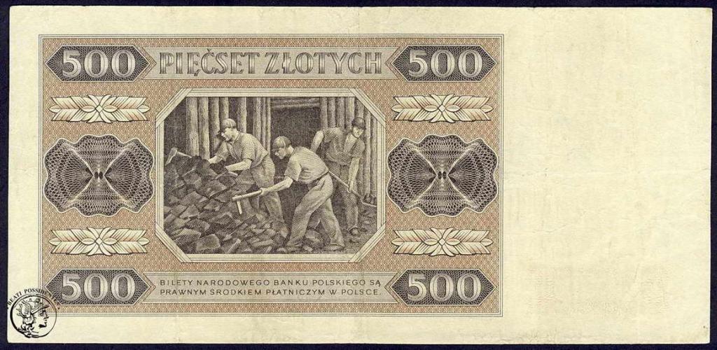 Polska 500 złotych 1948 seria AS st.3-