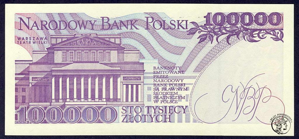 Polska 100 000 złotych 1993 seria AD st.1