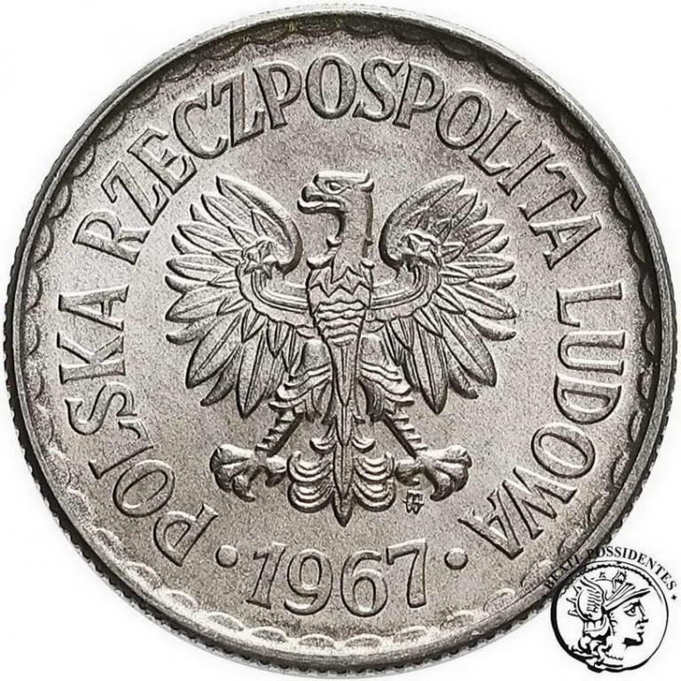 Polska PRL 1 złoty 1967 Aluminium st. 1