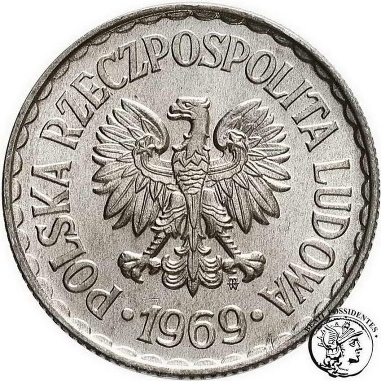 Polska PRL 1 złoty 1969 Aluminium st. 1