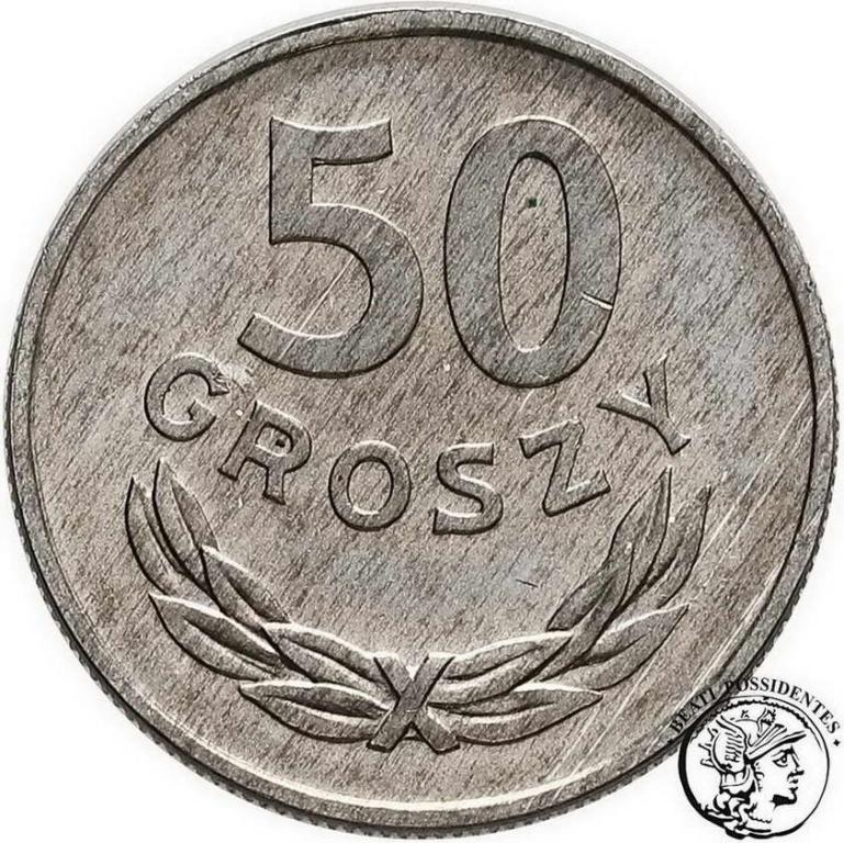 Polska PRL 50 groszy 1972 aluminium st. 2-